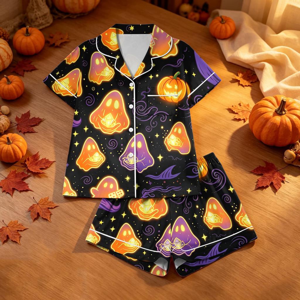Women's Halloween Print Pajama Set Two Piece Sleepwear