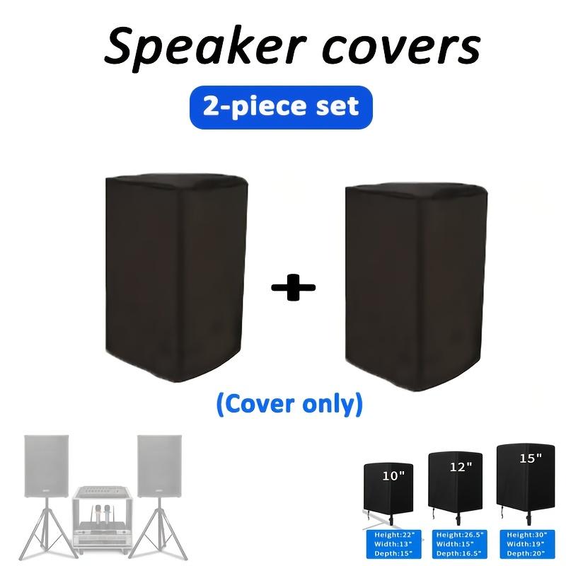 2-pack Speaker Protective Covers, Speaker Covers with Drawstring Bottom, Effective Protection in All Seasons, Black