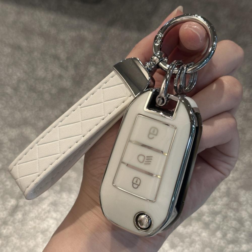 

Car Key Fob Shell for Peugeot 208 308 508 2008 3008 5008 Citroen C3 C4 Cactus C6 C8, Flip Key Case Protector