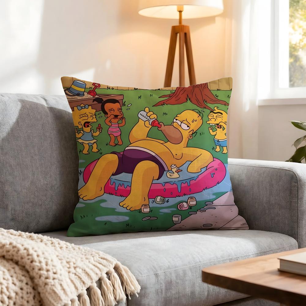 Cartoon The Simpsons Cushion Cover 1Pcs Decorative Covers Soft Cushion Case For Sofa Couch Decor 40X40 45X45 Pillowcases
