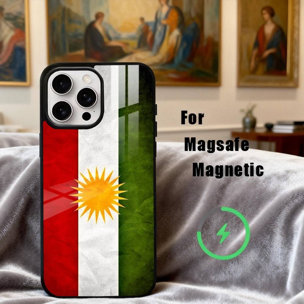 K-Kurdistan-N F-Flag-G Phone Case For iPhone17,16,15,14,13,12,11 Plus,Pro Max Magnetic For Magsafe Wireless Charging