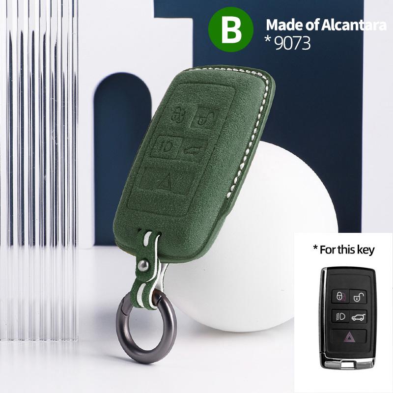 

Car Remote Key Case Cover Shell for Land Rover Range Rover Sport Evoque Freelander 2 Protector Suede Alcantara Accessories