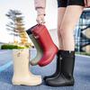 Botas de Lluvia de Goma Impermeables de Altura Media Antideslizantes para Exteriores