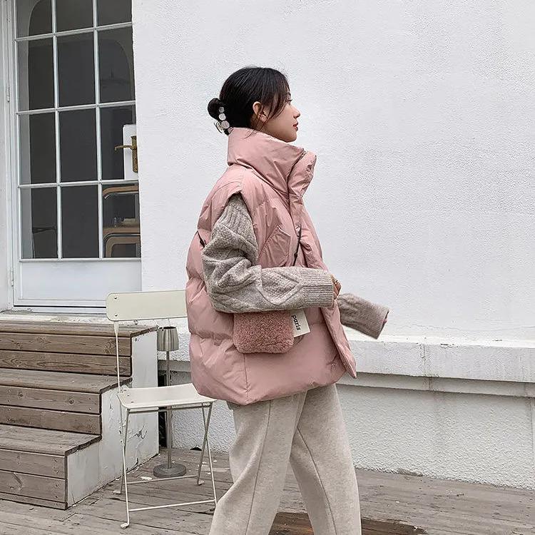 Women's Autumn and Winter Loose Warm Vest Standing Collar Casual Comfortable Jacket