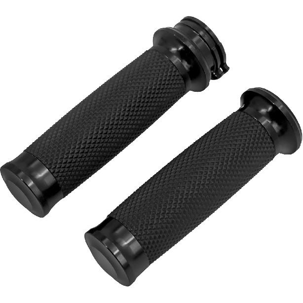 HDBUBALUS Motorcycle Black Hand Grips 1 Inch Handlebar Grips Universal Fit for Harley Softail Touring Dyna Sportster XL883 1200 XR VRSC