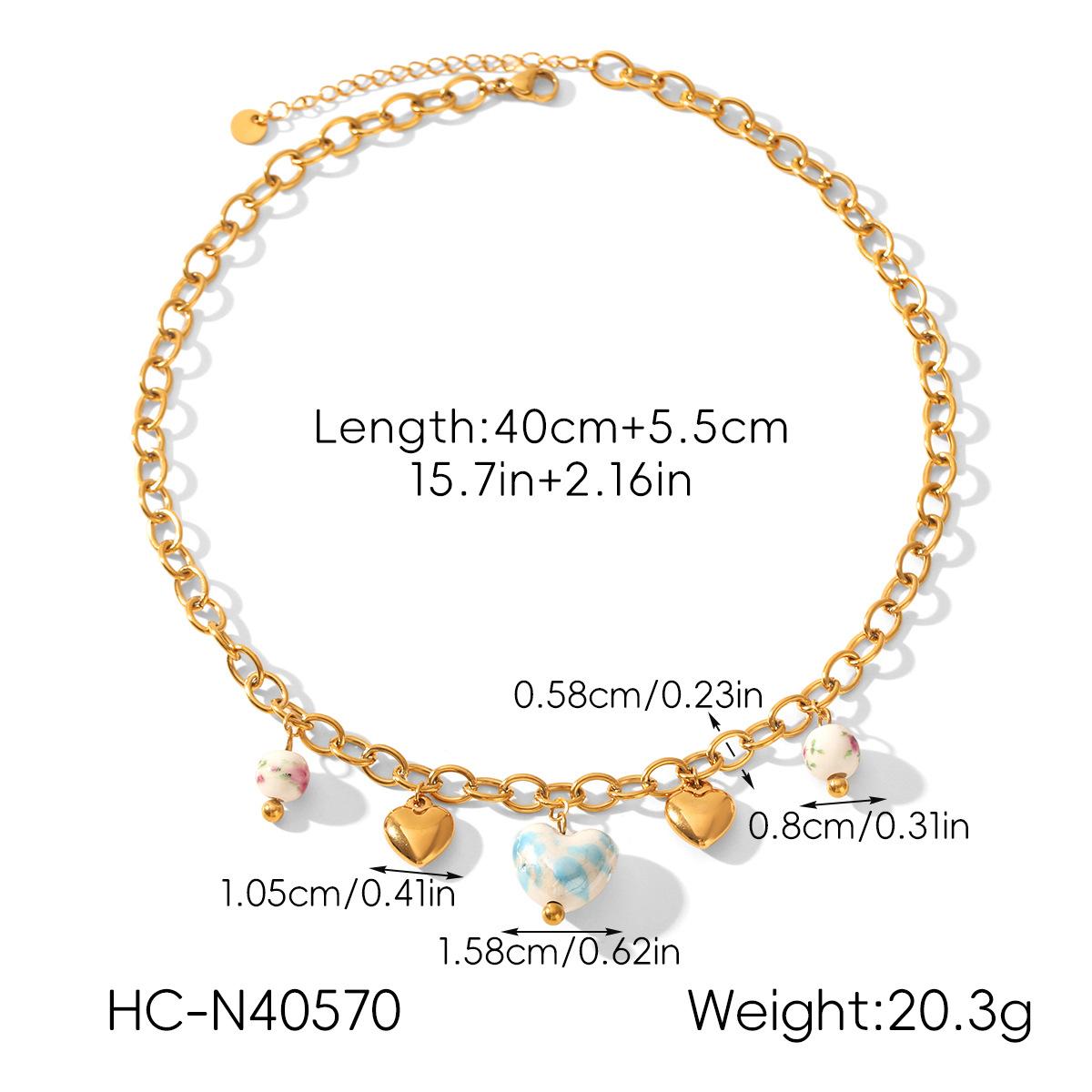 

Niche high-end ceramic heart starfish necklace, Western style DIY jewelry, titanium steel accessories for women