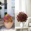 Decorative Faux Flower Stakes 22" Artificial Violet Topiary Ball Tree UV Resistant Fake Bushes Shrubs with Protected Flowers Ground Spike