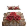 Bed Three-Piece Rose 3D Digital Printing Abrasive Pillowcase Quilt Cover Kit