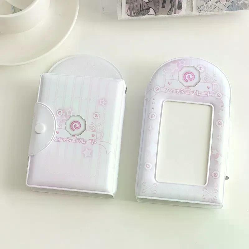 

3 Inch Photocard Holder Pink Blue Photo Album Kpop Idol Photo Card Holder Mini Instax Photos Collect Book Pictures Storage рожевий