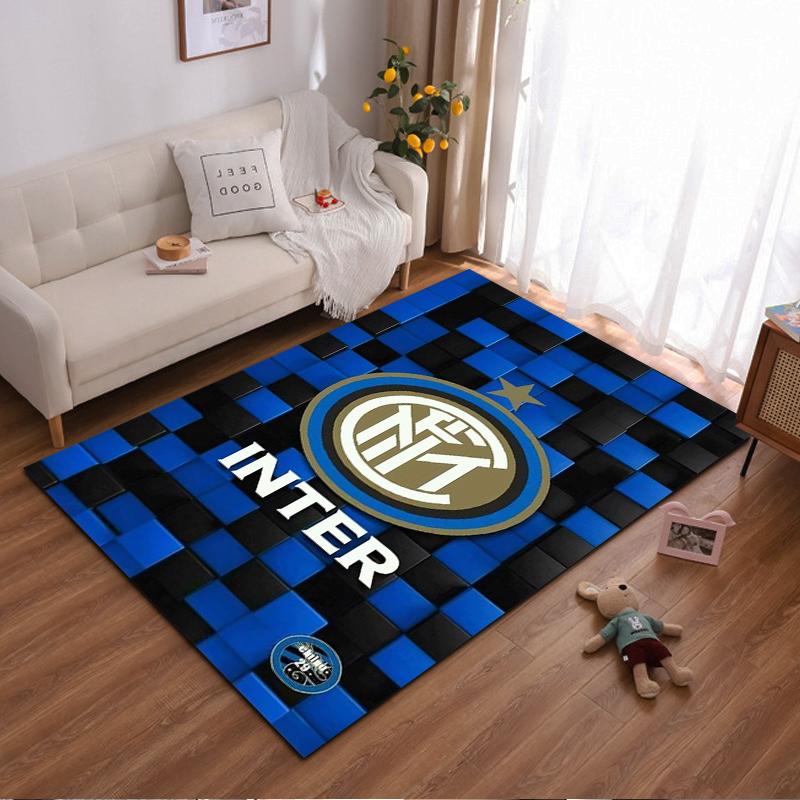 "Inter Milan Logo Non-slip Rug Design, Ideal for Living Room and Bedroom Sofas"