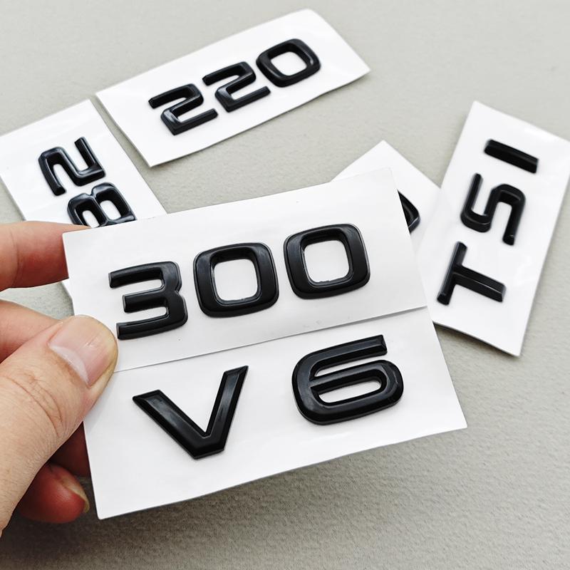AAABV1 3D ABS Car Letters Logo V6 TSI 280 300 Sticker Rear Trunk Badge Emblem Decals For SKODA Octavia RS Combi Superb Kodiaq GT VRS