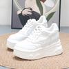 Fashion 8CM Microfiber Leather Vulcanize High Brand Flats Comfy Spring Autumn Platform Vulcanize Women Chunky Sneaker Shoes