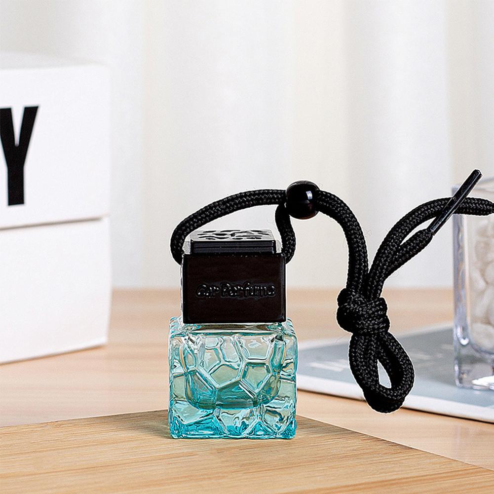 8ml/10ml Dyed Square Cap Black Cap Empty Bottle Car Essential Oil Diffuser Fragrance Air Freshener Scent Perfume Bottle Ornament