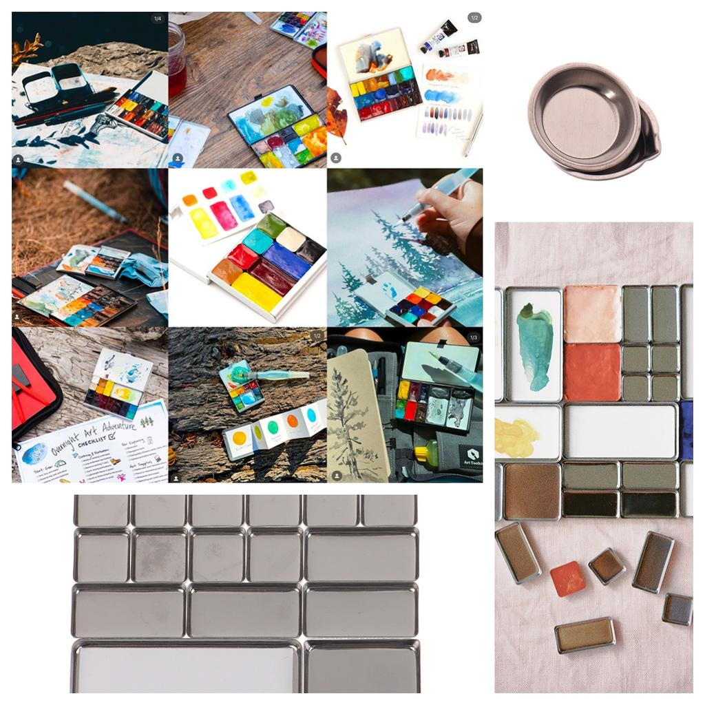 multicapacity Artist Preferred 0.5ml/1ml/2ml Watercolor Paint Box; Portable Travel Art Supplies, Magnetic Aluminum Palette