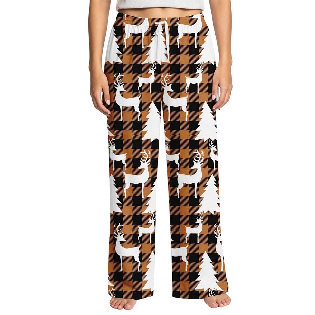 Women's Fashion Christmas Print Pajama Pants for Holiday Sleepwear