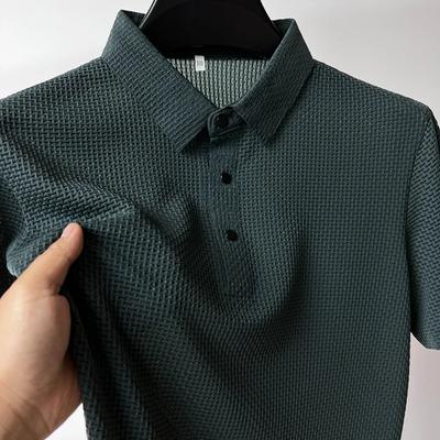 Yaz Yeni erkek Kısa Kollu Tişört Serin ve Nefes Alabilir POLO GÖMLEK İş Rahat Ter Emici Üst