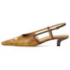 Originals Open-Back Buckle Asymmetrical Heeled Sandals Women Footwear Brown 702173 UVS10 7160