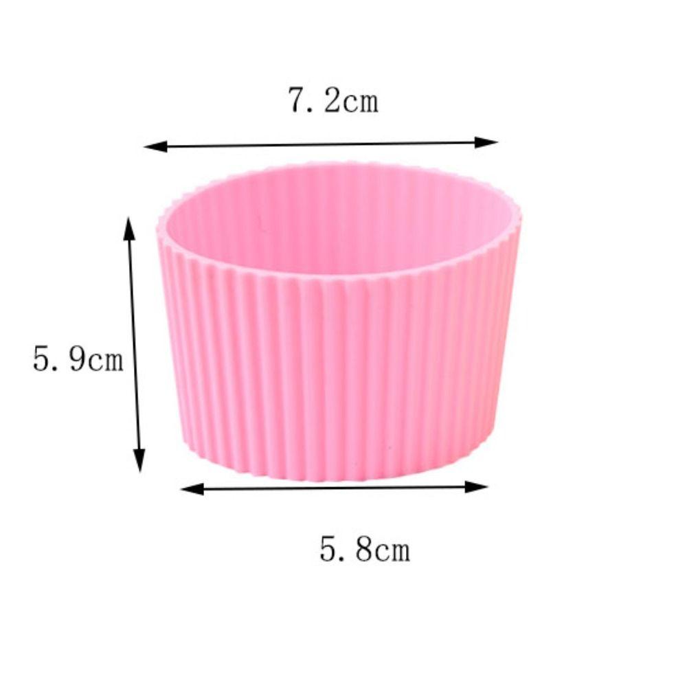 Vertical Stripes Silicone Cup Sleeve Non-slip Heat Insulation Cup Cover Thickened Anti -scald Mug Sleeve Glass