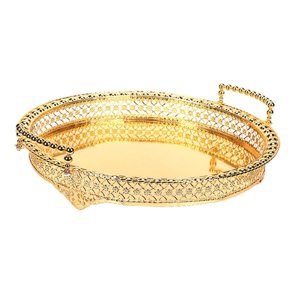Fruit Basket Organizer Metal Plate for Dresser Dining Room Centerpiece Aureate