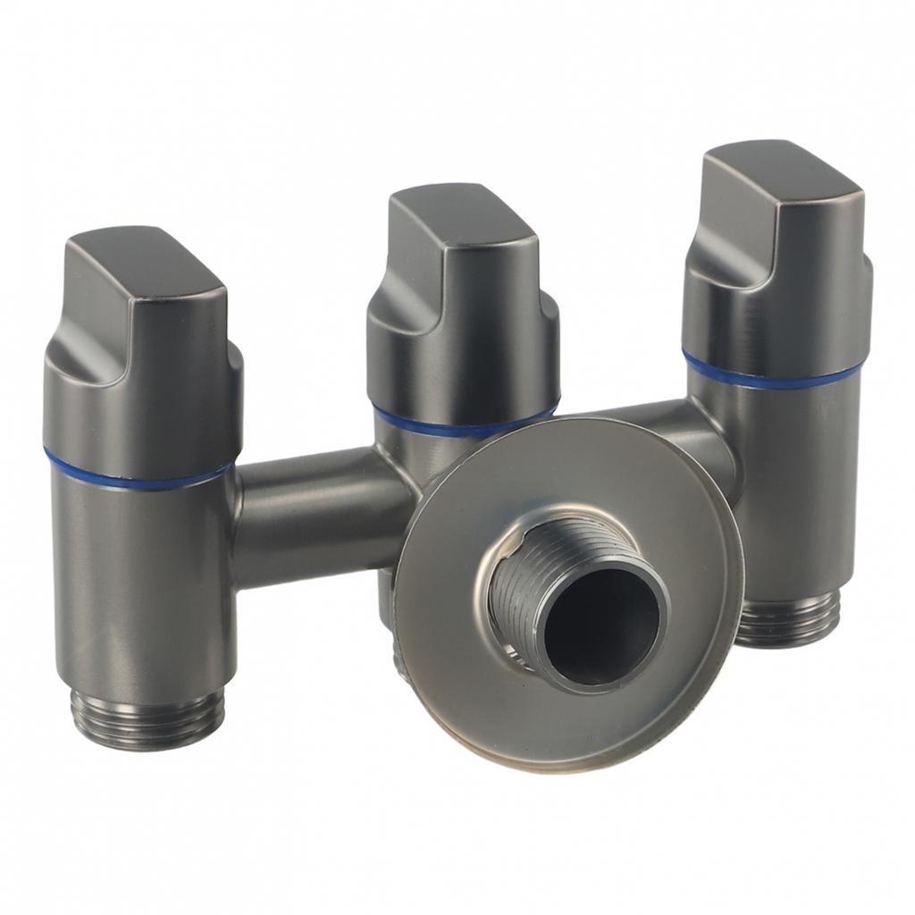 3 Way Angle Valve Anticorrosive Easy To Install Silver