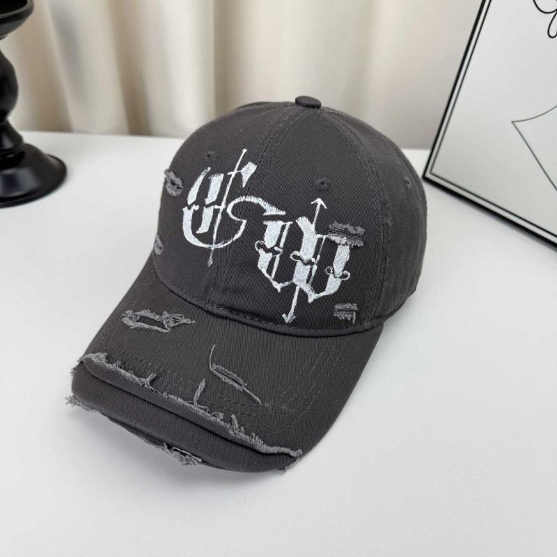 American Street Gothic Embroidered Cotton Baseball Cap With Adjustable Fit For Casual Wear