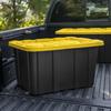 27 Gallon Heavy Duty Plastic Storage Bin with Snap-On Lid Stackable Totes Garage Basement Attic Transport and Organization