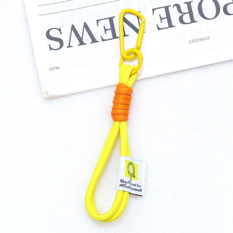 Double-Layer Woven Keychain Bag with Carabiner Pendant for DIY Hanging