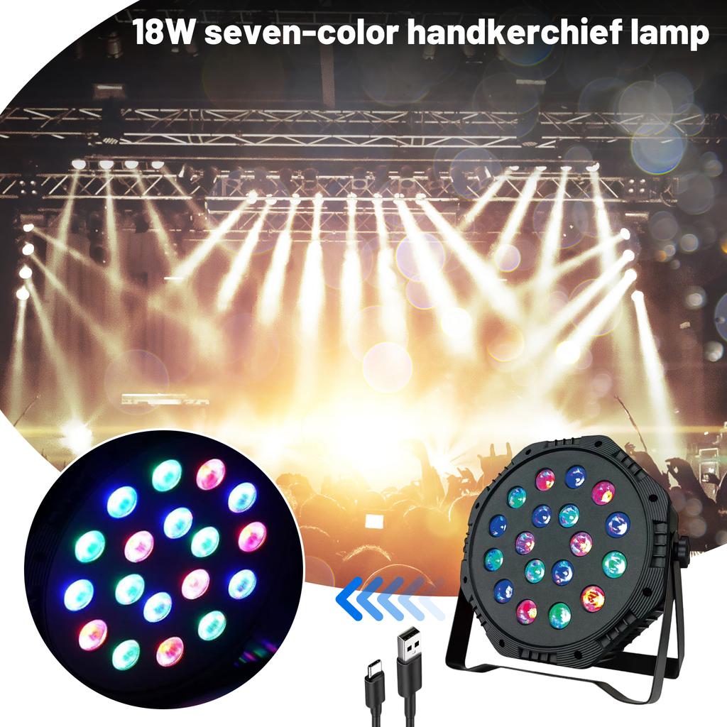 36-LED USB PAR Light, 18 Multi-color RGB LEDs, With Remote Control, For Stage Lighting.