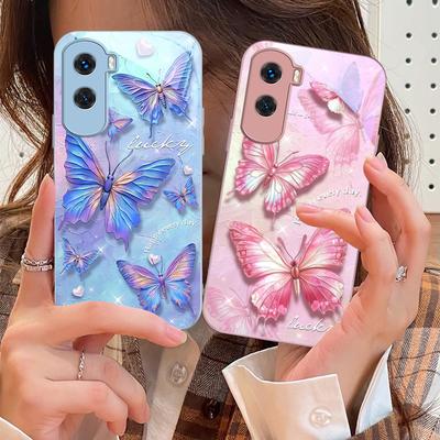Barevný přechodový motýl Pro Honor 200 90 8X 9X Pro Lite P50 P40 Nova 10 11i P60 Magic4 6 Mate 20 50 Tvrzené sklo Kryt na telefon