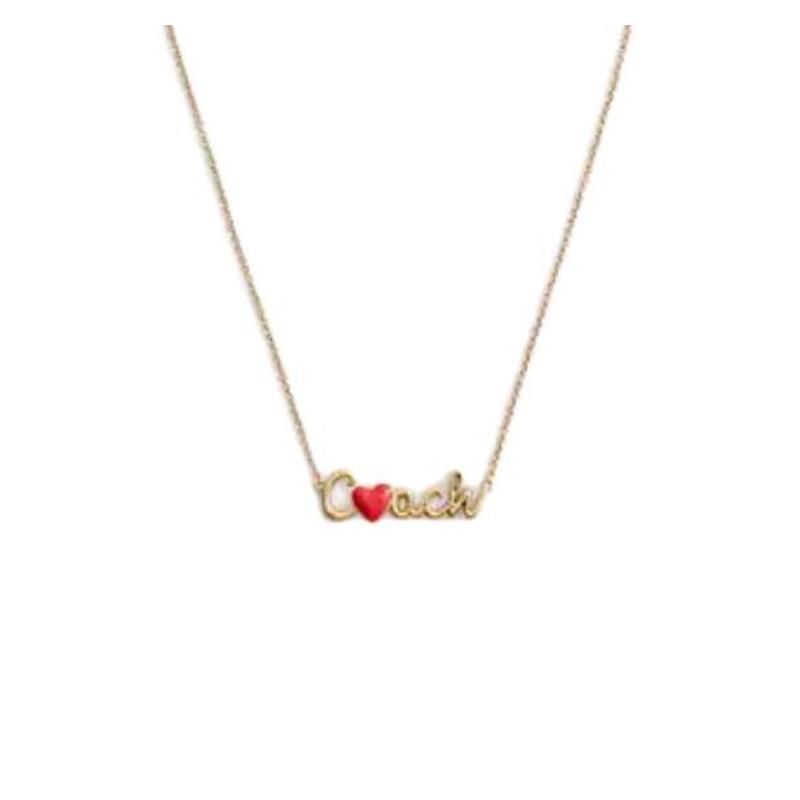 COACH Heart-shaped decoration brass-plated necklace women s gold