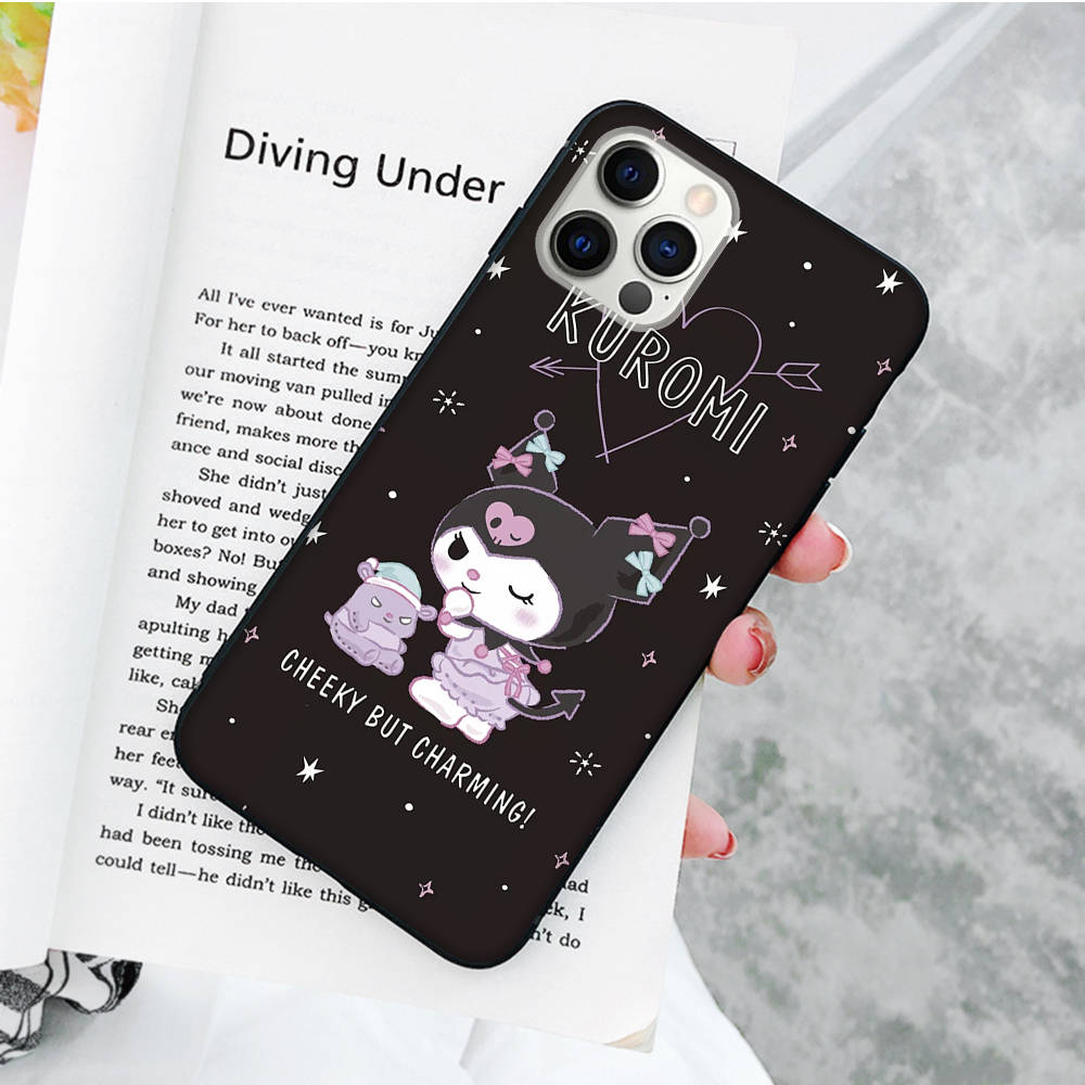 

Чохол JZ17 Kuromi Black Sofe для iPhone 16 15 Plus 14 13 Pro 8 SE XR XS Max P30 Nova 5T Y5P Y6 Y7 Y8P Y9 Realme C30 C33 C31 VIVO Y36 V27 iPhone XS Max оленевий