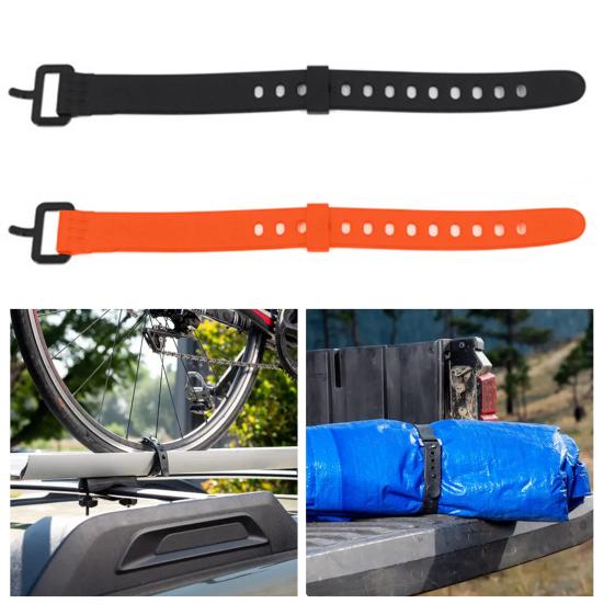 Cargo Strap Reusable Strong Wear-resistant Multifunctional Black/Orange Strapping Soft Rubber Luggage Wire Fastener Buckle Tie-Down Belt Home Supplies