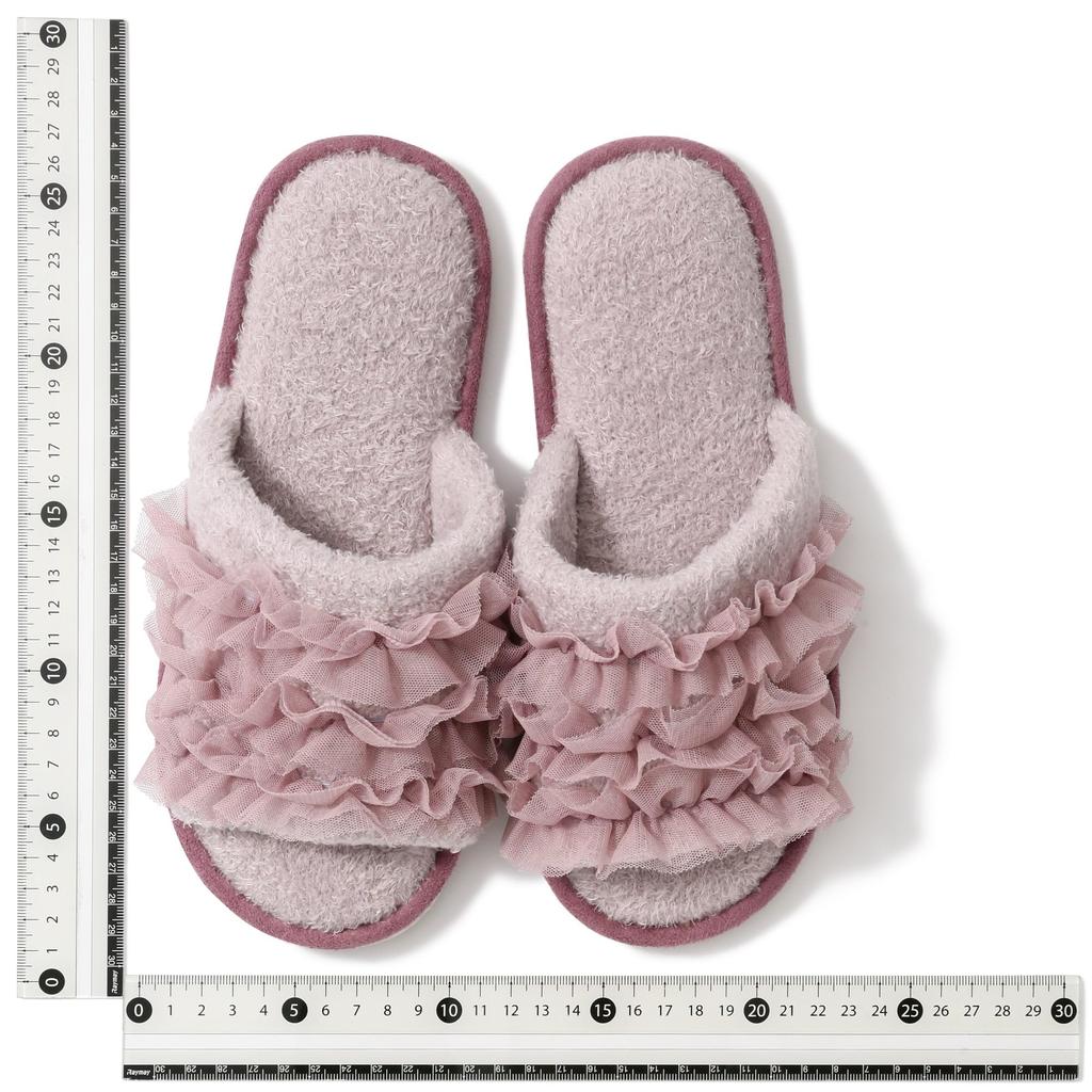 Francfranc Moist Knit Frill Room Pink Shoes,
