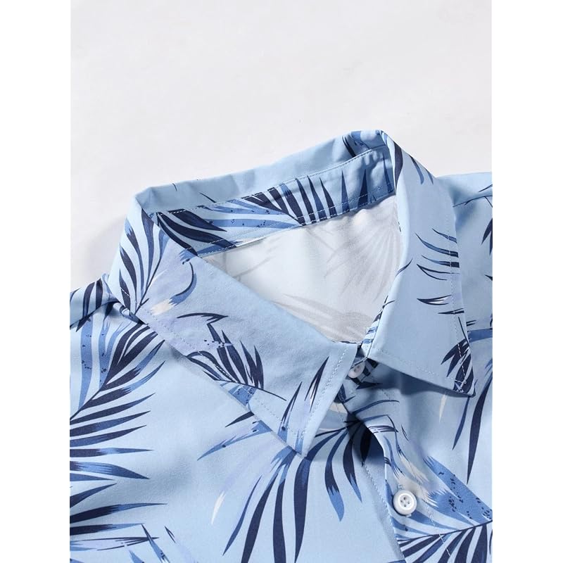Leriya Fashion Men' Printed Regular Fit Shirt Sky