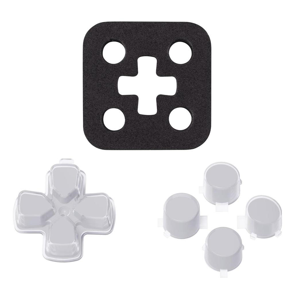 EXtremeRate benutzerdefinierte Ersatz-Dpad-Aktionstaste ohne Text, Richtungstaste, Gesichtstaste für Controller Hope Gray, zweifarbige Gravur,