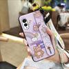 Cartoon Shockproof Phone Case For FCNT/Fujitsu Arrows N F-51C Phone Holder Waterproof Anti-knock Wrist Strap Anti-dust