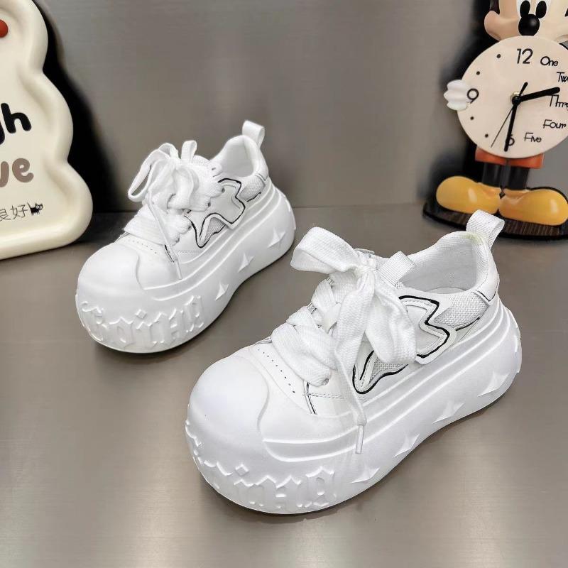 

Autumn muffin platform sneakers mesh bread shoes women s new versatile casual 35 белый