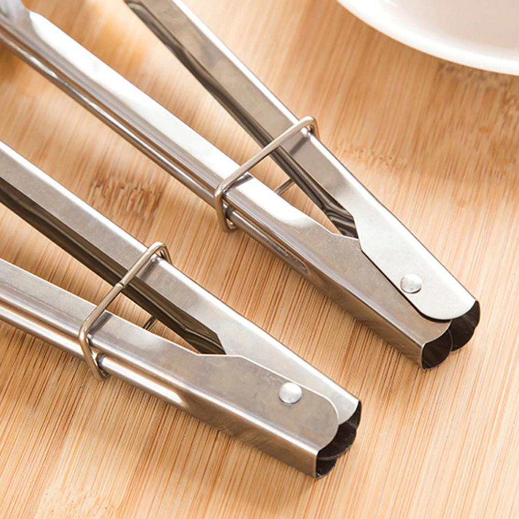 Stainless Steel Barbecue Locking Tongs Washable Serving Clip Wear-resistant Lightweight Rustproof Pliers BBQ Grill Baking