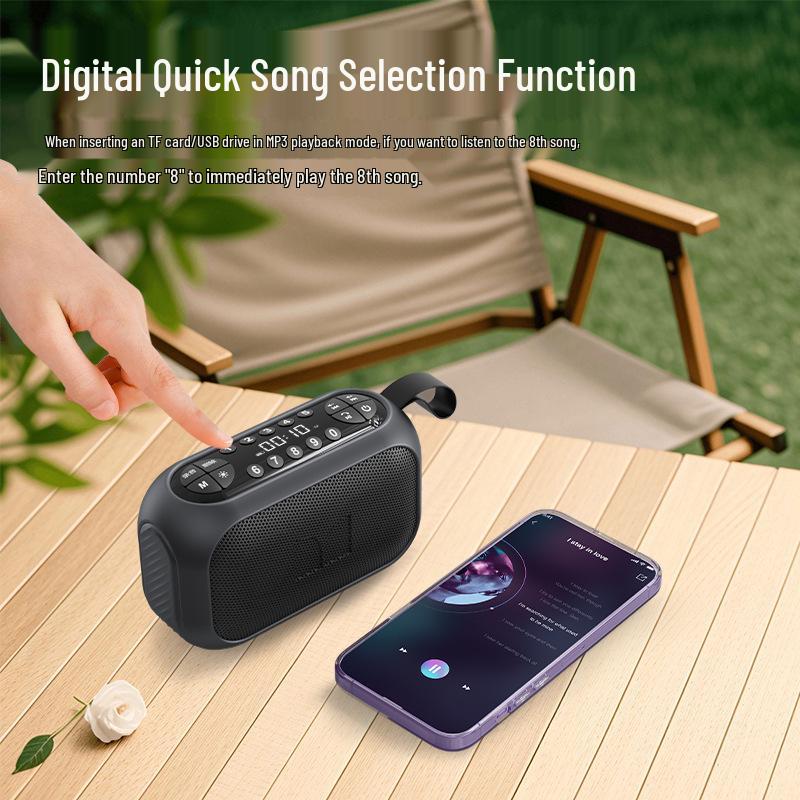 MS62110 Monster Bluetooth Outdoor Portable Speaker with Large Volume, High Sound Quality, Card Slot, USB Drive, and Subwoofer.
