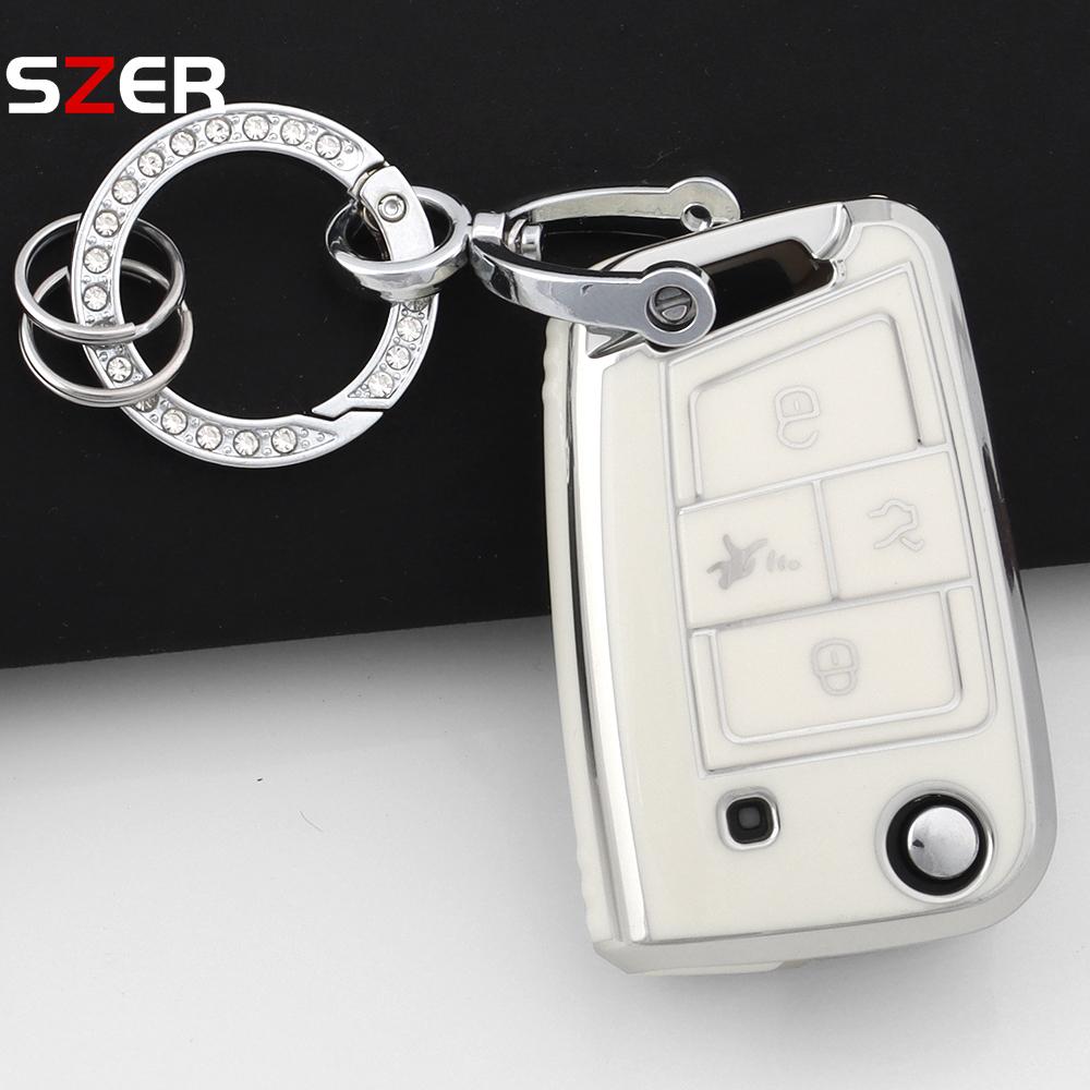 4 Buttons Tpu Car Key Case Cover Shell Fob For Volkswagen Vw Golf 7 Alltrack Mk7 Tiguan Seat Ateca Leon Ibiza Skoda Octavia