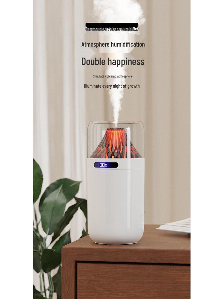 Volcano USB Aromatherapy Humidifier: Compact, Rechargeable, Digital Display