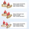 1 Piece Air Compressor Water Gas Oil Shut Off Valve Butterfly Stem Brass Ball Valve 1/4" 3/8" 1/2" Bsp Threaded Male To Female