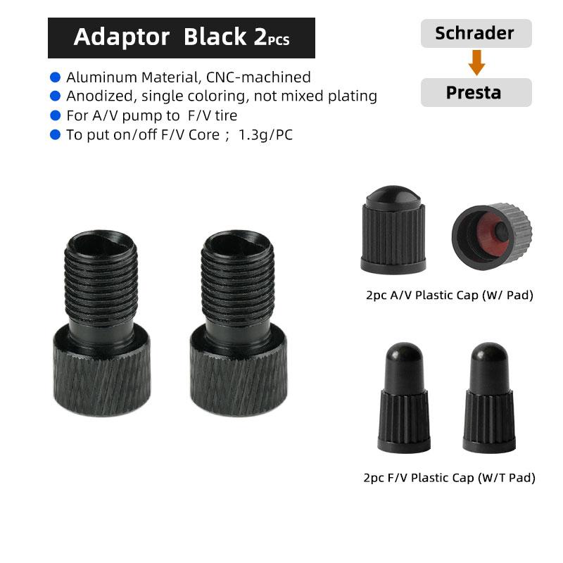 Presta Valve Adaptor for Schrader Pump F/V Valve Core Fitting Tool 2 In 1 Bicycle Nozzle Convertor Aluminum Anodized