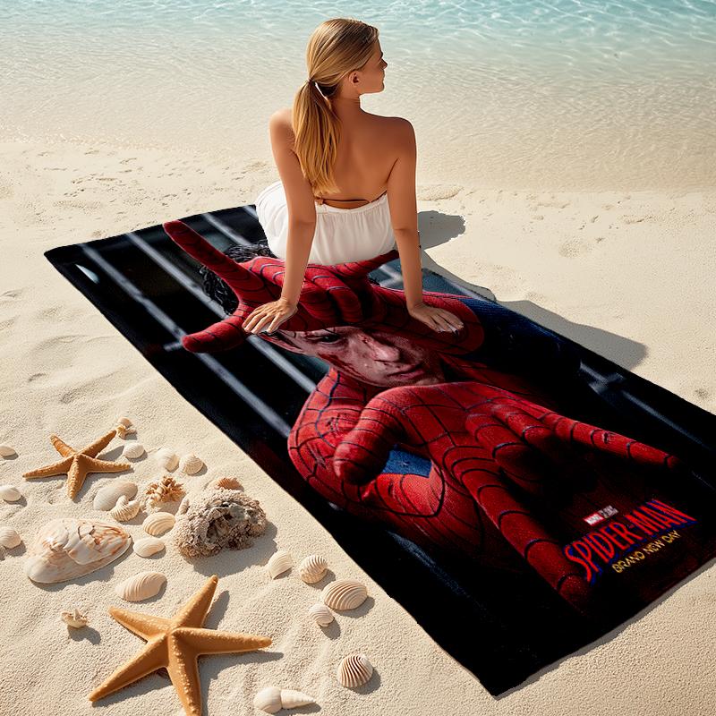 Spider-Man beach towel Outdoor camping Beach towel for vacation swim Outdoor pool Absorbent bath towel