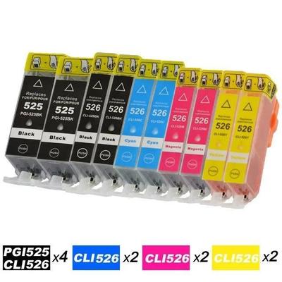 Set mit 10 kompatiblen Patronen für Canon PGI 525 - CLI 526 für Canon pixma IP4850- MG5250- MG5150 -2BK2B2C2M2Y