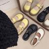 Casual style round head shallow mouth one-word single shoes, new summer temperament increases and shows long legs Mary Jane small leather shoes