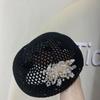 Korean Floral Painter hat French Women Knit Fabric Cap Versatile Hollow Out Beret  Spring