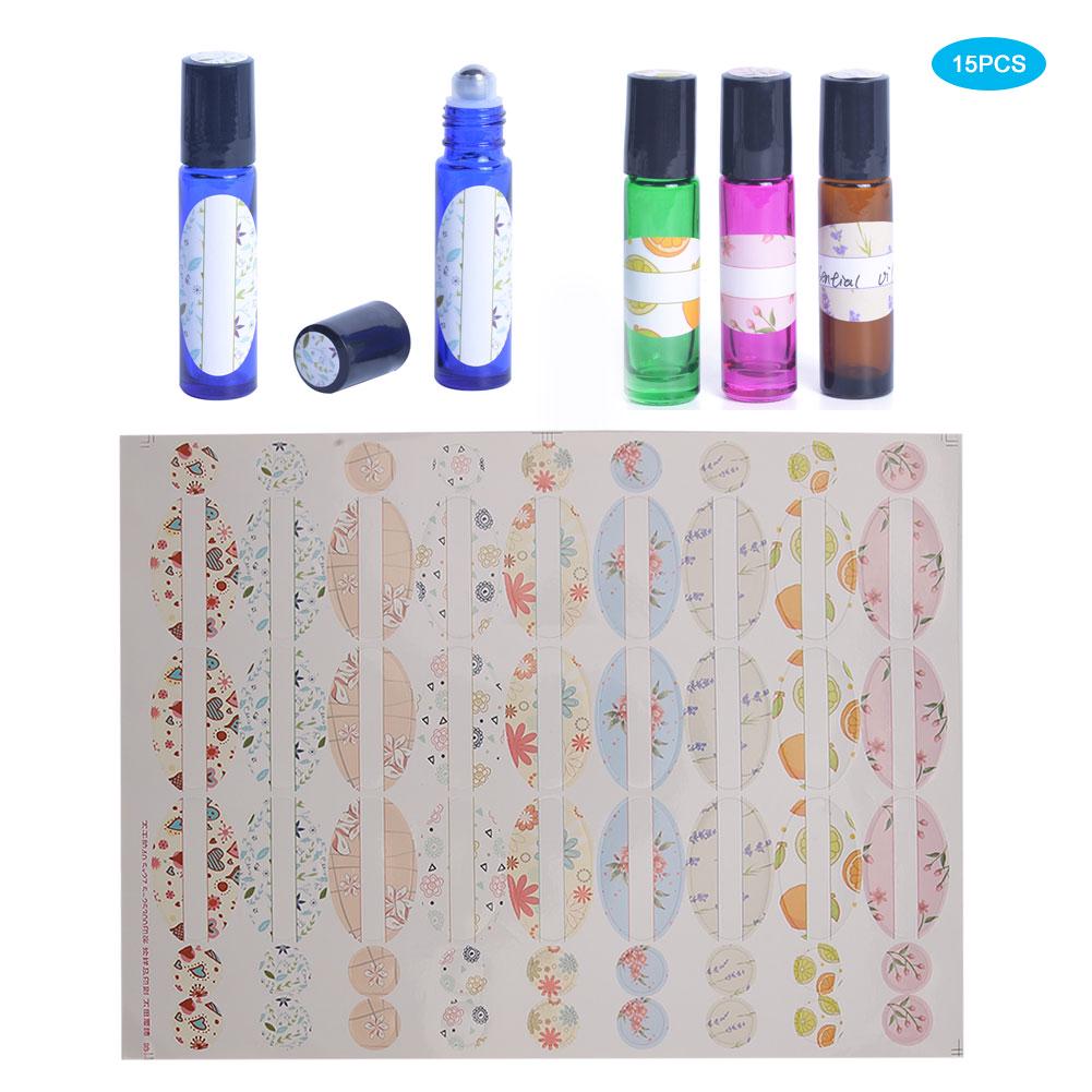 15pcs Essential Oil Bottle Labels Stickers Lotion Aromatherapy Perfume Bottle Labels