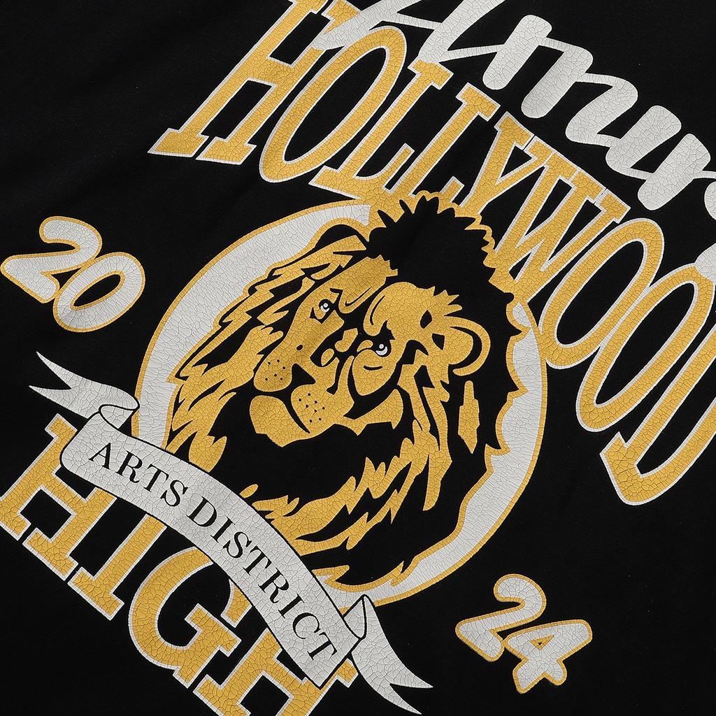 721 Amiri 2025 Sommar Ny Herr- och Dam Lös Högkvalitativ Bomull Plus Size T-shirt Par T-shirt Spricka bokstav lejon tryck