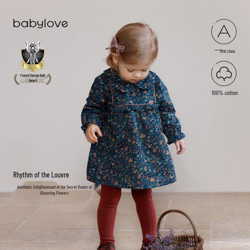 

Хлопковое платье с цветочным принтом для девочек Babylove 80